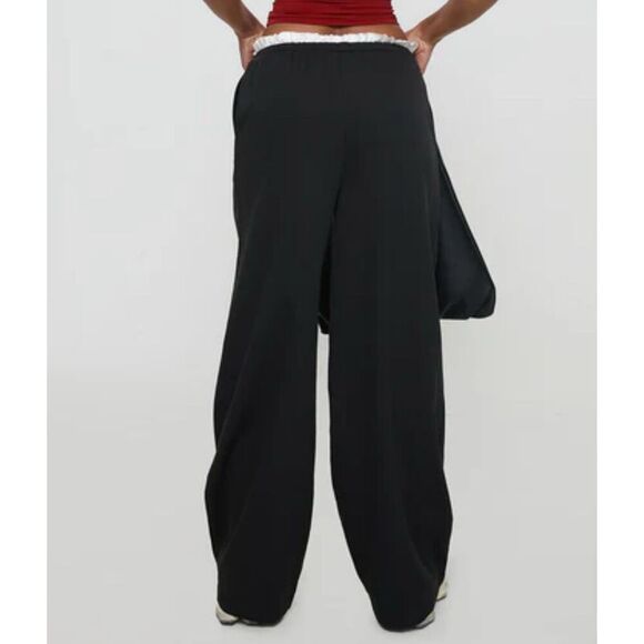 Princess Polly Pilly Lace Drawstring Pants Black Nwot Size 10 - Picture 8 of 8